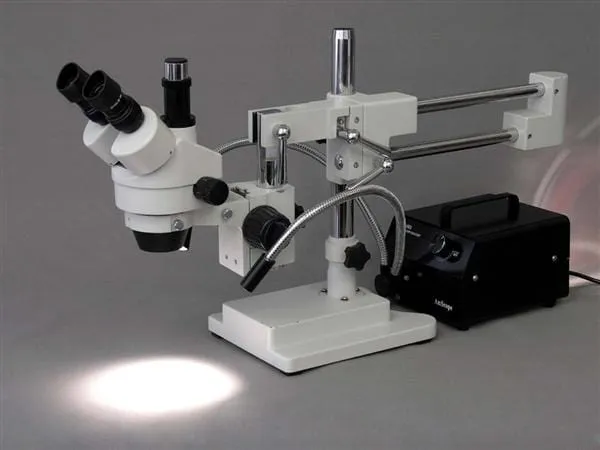 AmScope 150W Fiber-Optic Halogen Illuminator with Black Finish