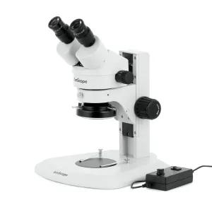 AmScope SM-1 Series Super Widefield Zoom Binocular Stereo Microscope with 144 LED Ring Light and Optional Digital Camera on Track Stand
