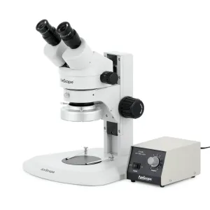 AmScope SM-1 Series Super Widefield Zoom Binocular Stereo Microscope with Heavy Duty 80 LED Ring Light and Optional Digital Camera on Track Stand