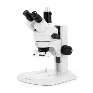 AmScope SM-1 Series Zoom Trinocular Stereo Microscope with 144 LED Compact Ring Light and Optional Digital Camera on Track Stand