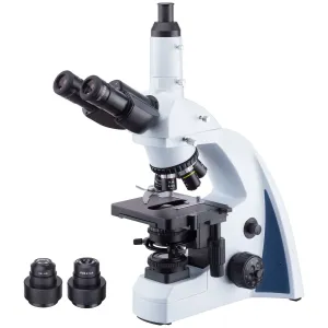 AmScope T670 Series Infinity-corrected Darkfield Trinocular Compound Microscope with LED Koehler Illumination, Quintuple Nosepiece and Optional Digital Camera