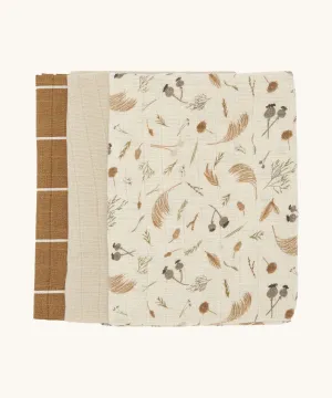 Avery Row Baby Muslin Squares Set of 3 - Grasslands