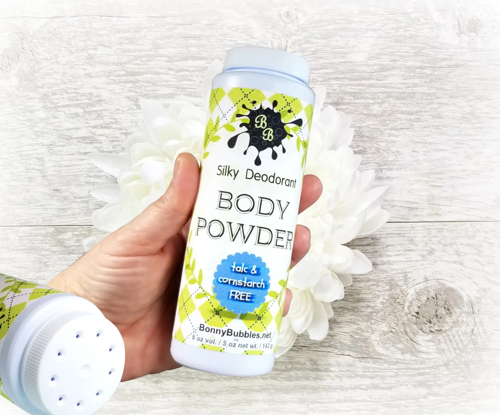CHERRY KISSES, deodorant body powder - no talc, no cornstarch, 8oz
