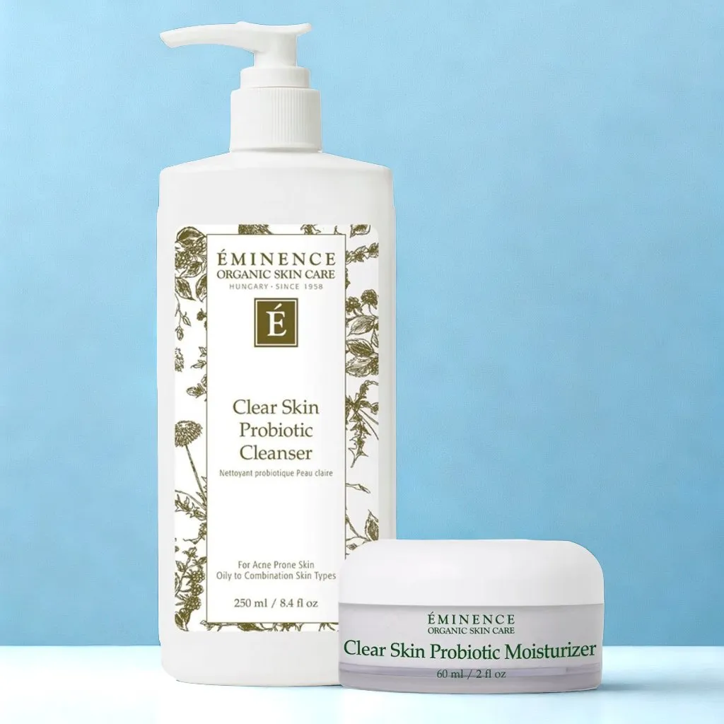 Eminence Organics Clarify & Balance Kit (Clear Skin Probiotic Cleanser   Clear Skin Probiotic Moisturizer)
