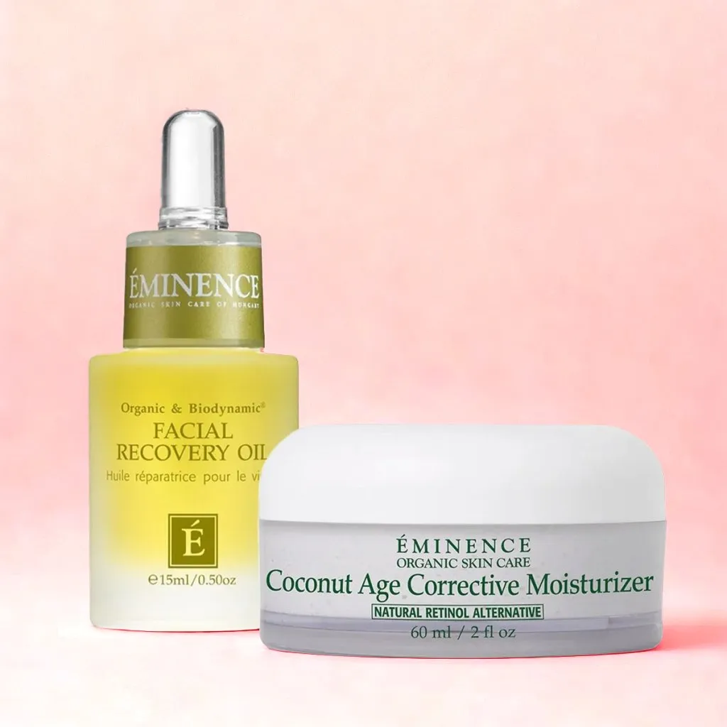 Eminence Organics Ultra Repair & Restore Set (Coconut Age Corrective Moisturizer   Facial Recovery Oil)