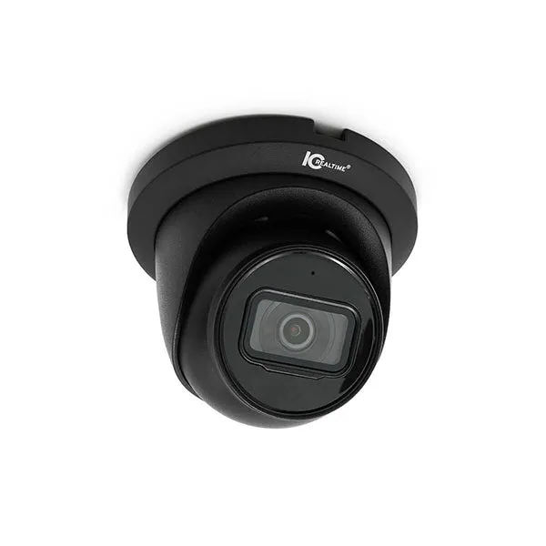 IC Realtime - IPEL-E80F-IRB2 / 8MP IP Indoor/Outdoor Mid-Size Eyeball Dome Camera / Blck Housing / Fixed 2.8mm Lens. 98.4 FT Smart IR. POE CAPABLE / AI