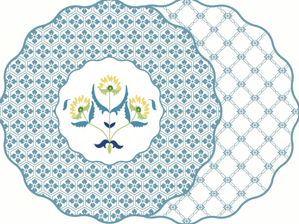 Italian Flower Reversible Placemats - Set of 4