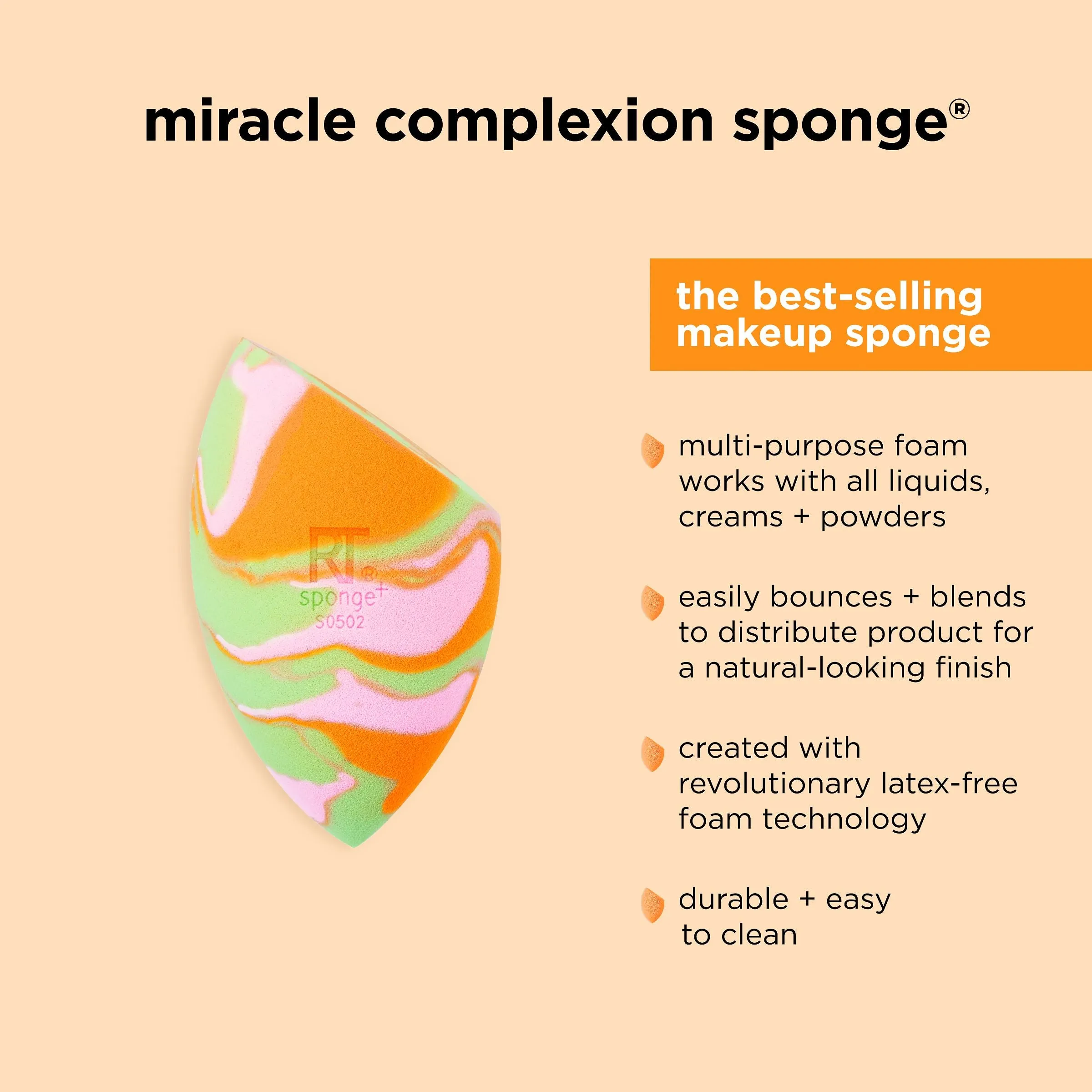 Orange Swirl Miracle Complexion Sponge