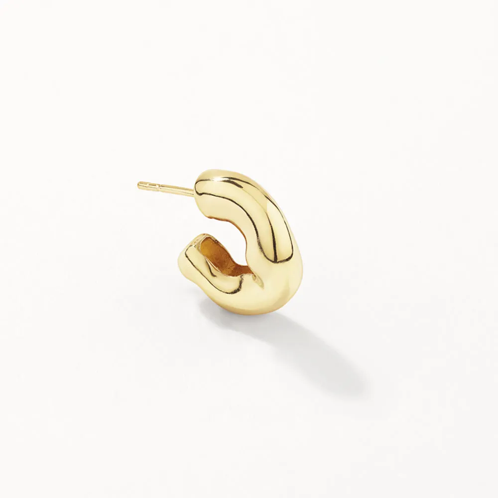 Organic Curve Hoops in Gold