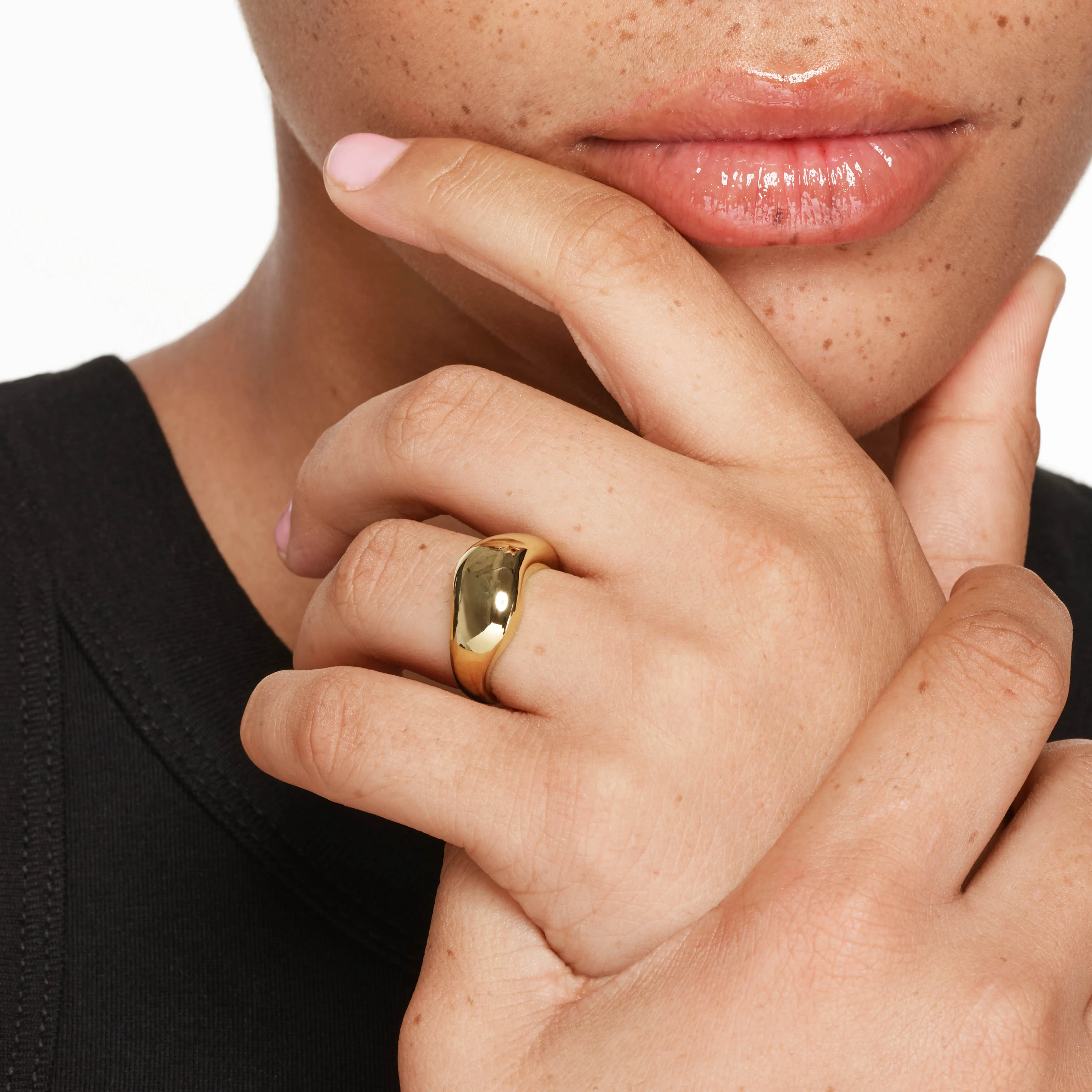 Organic Dome Ring in Gold