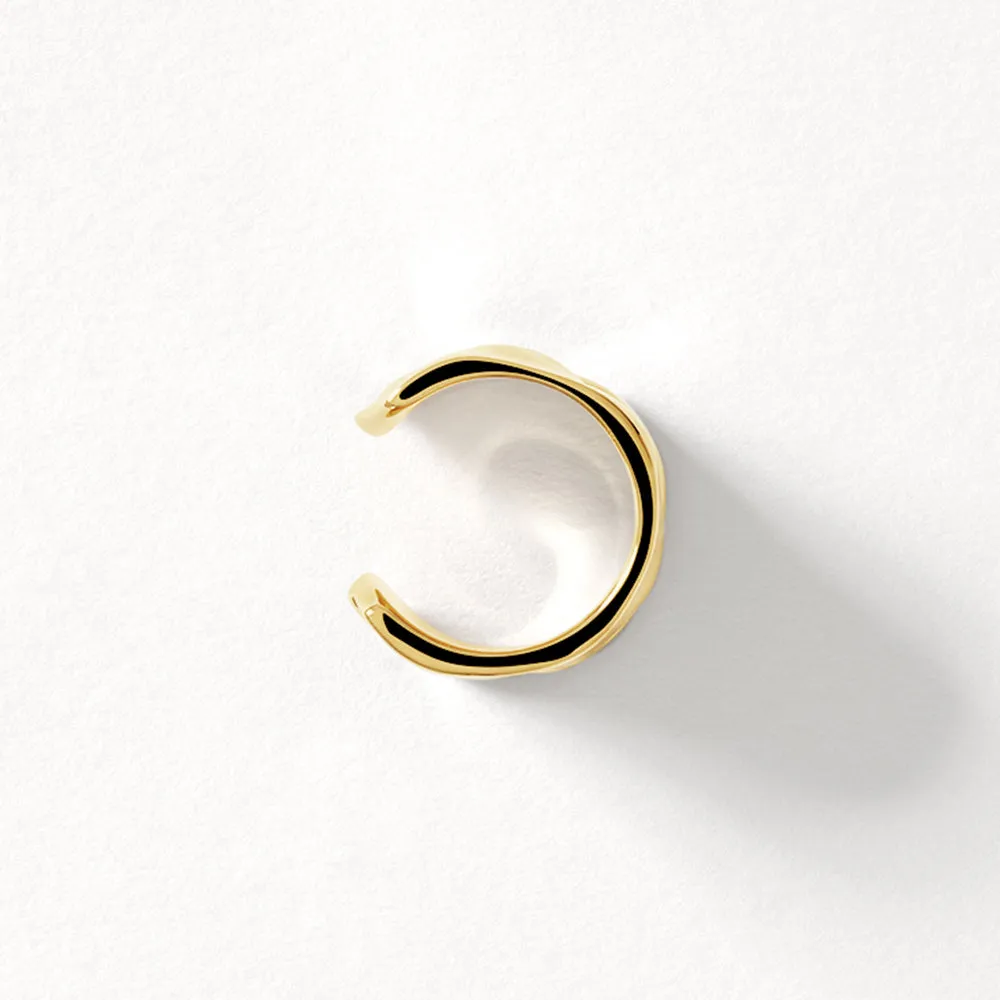 Organic Hammered Ear Cuff in Gold