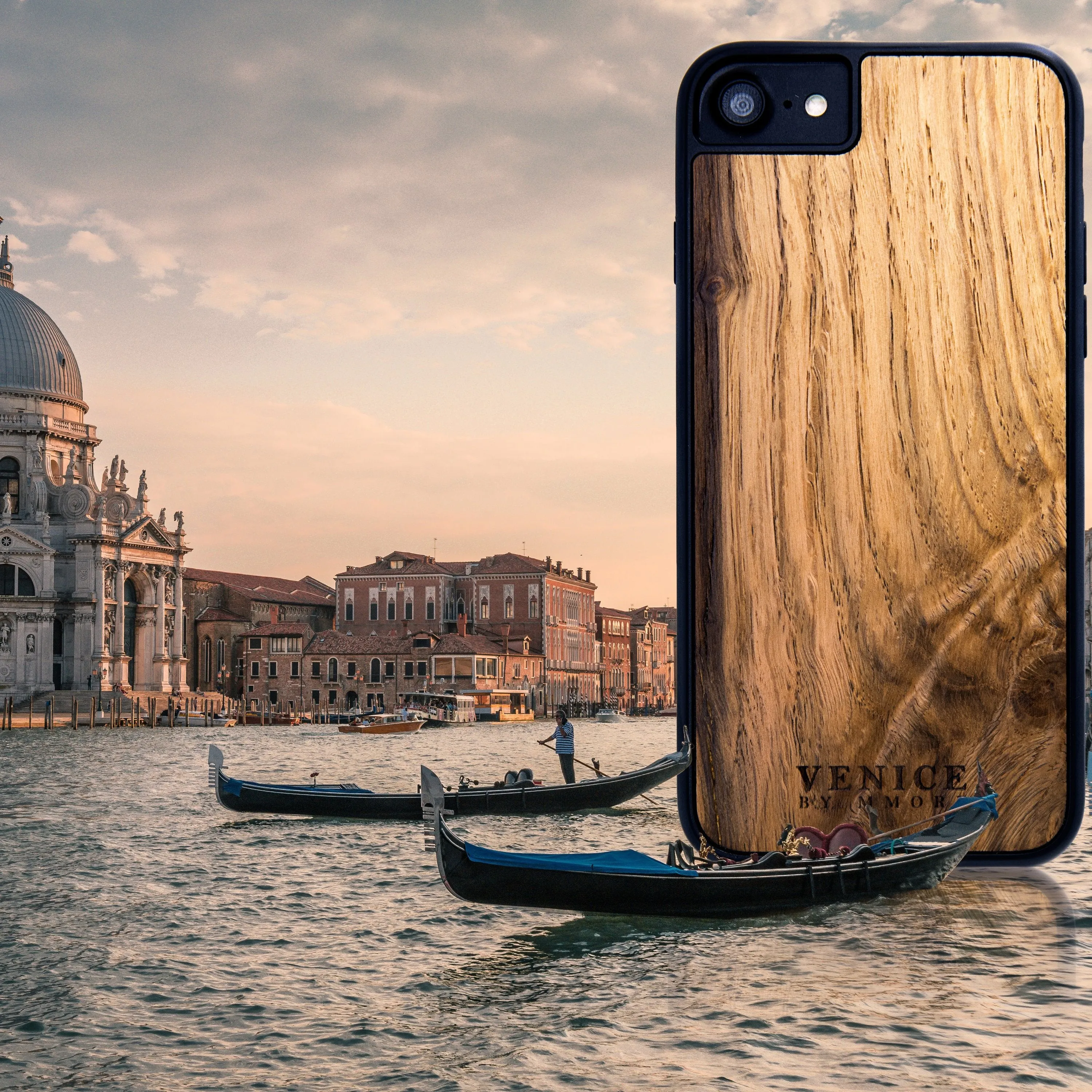 Organic Wood Phone Case - Venice Foundation - Minimalist Lettering