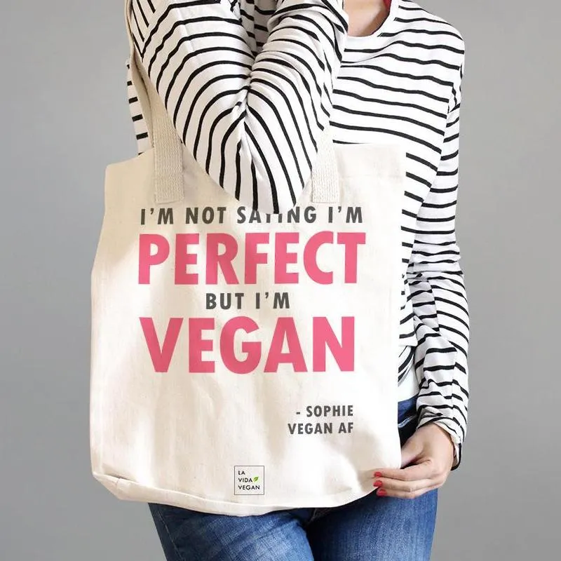 Personalised 'I'm Not Saying I'm Perfect But I'm Vegan' Tote Bag