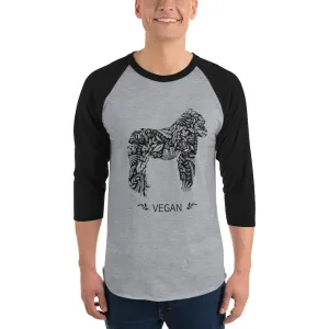 Vegan Gorilla - 3/4 Sleeve Raglan Shirt