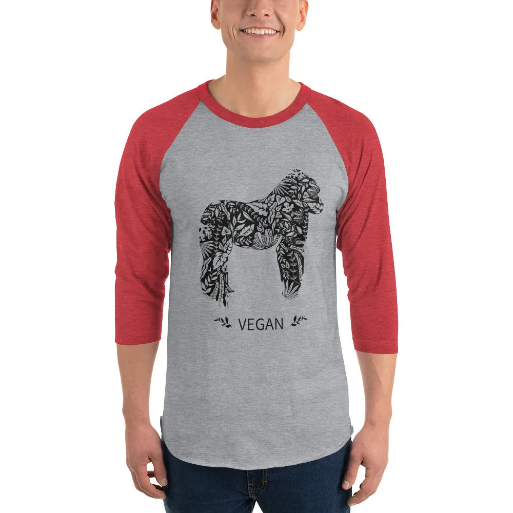 Vegan Gorilla - 3/4 Sleeve Raglan Shirt