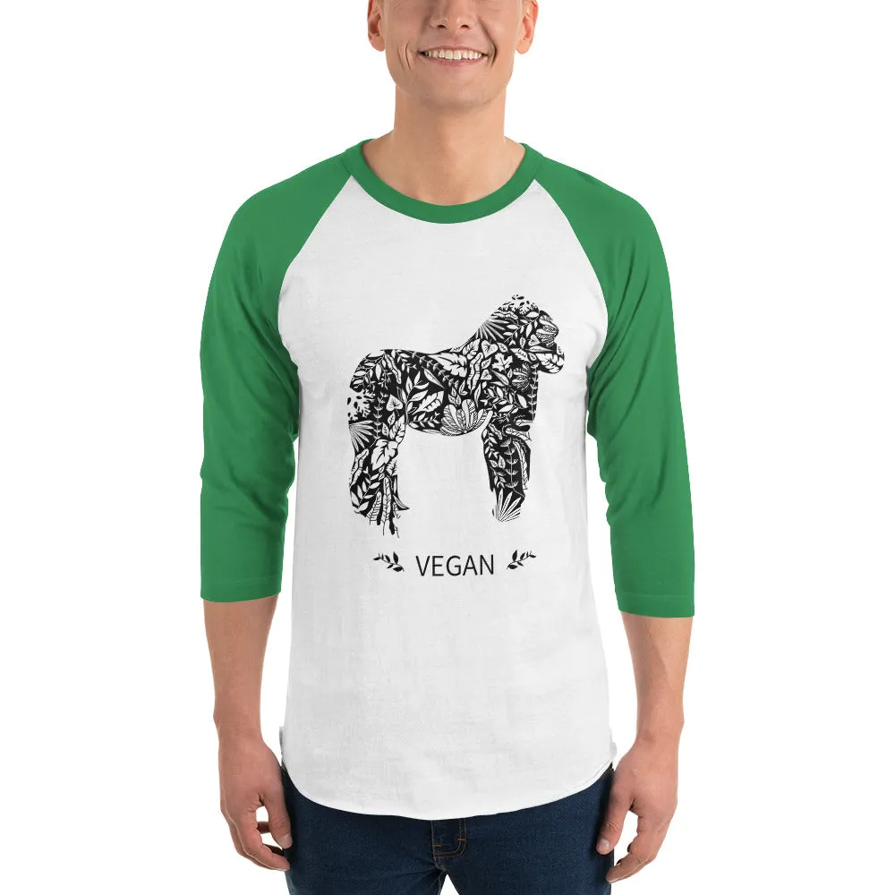 Vegan Gorilla - 3/4 Sleeve Raglan Shirt