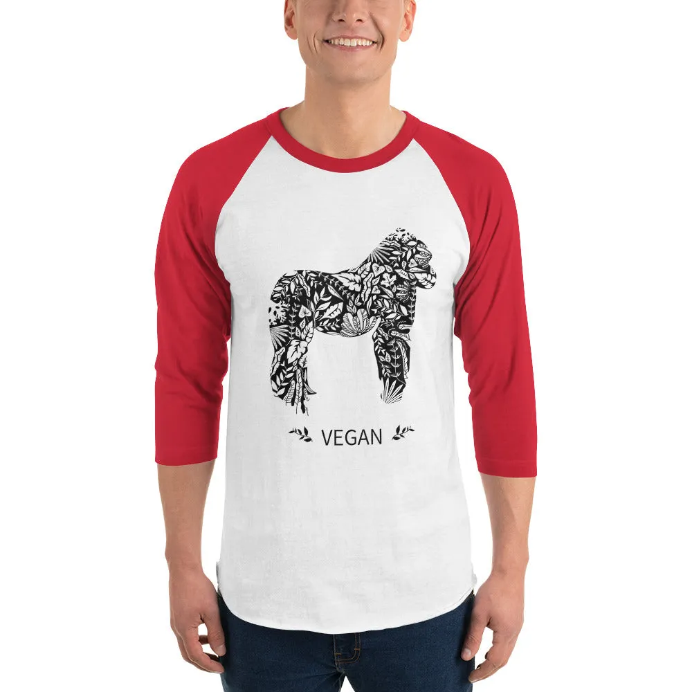 Vegan Gorilla - 3/4 Sleeve Raglan Shirt