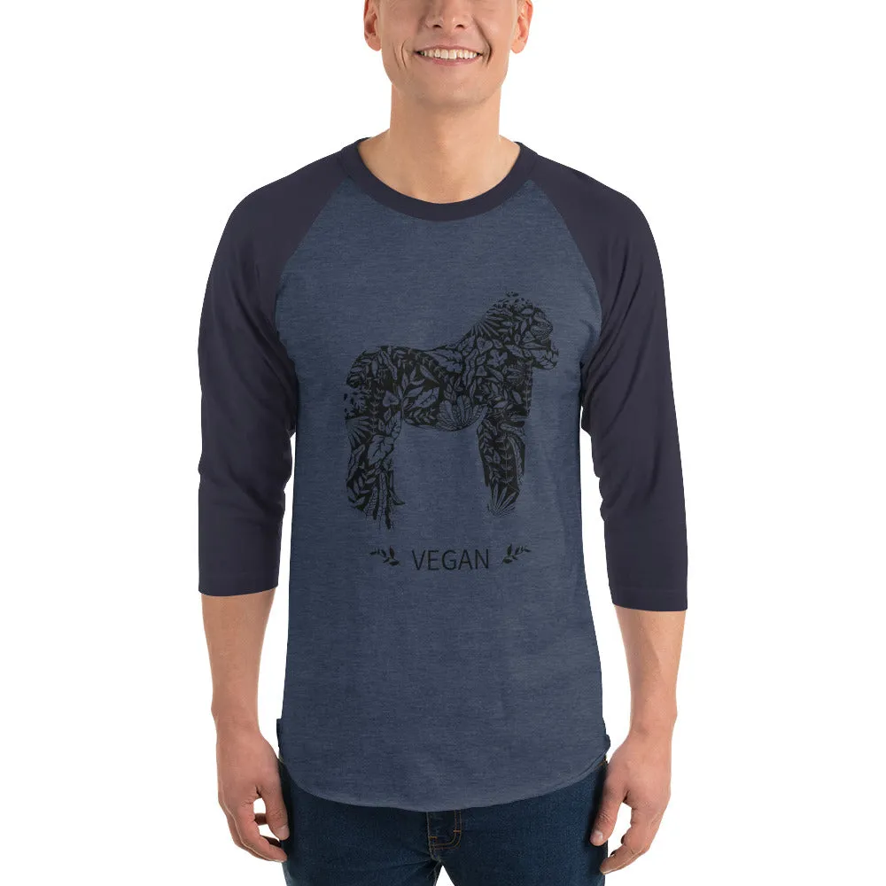Vegan Gorilla - 3/4 Sleeve Raglan Shirt
